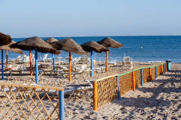 tunisian beach in morning without people Stock photo © artush
