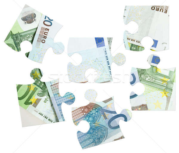 pieces of Euro banknotes puzzle Stock photo © artush