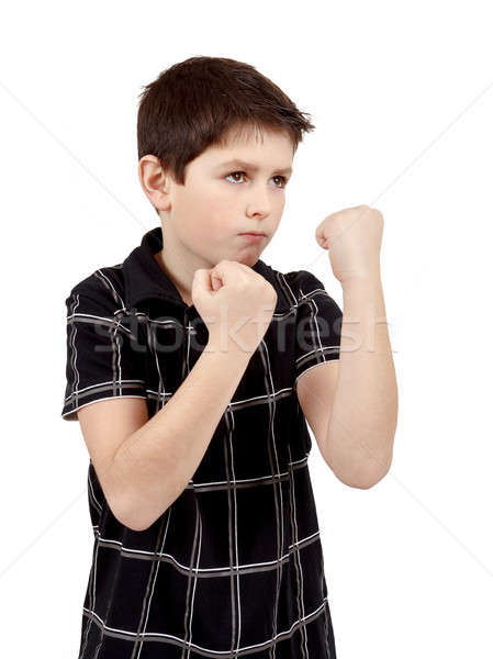 teen boy boxer trains defence Stock photo © artush