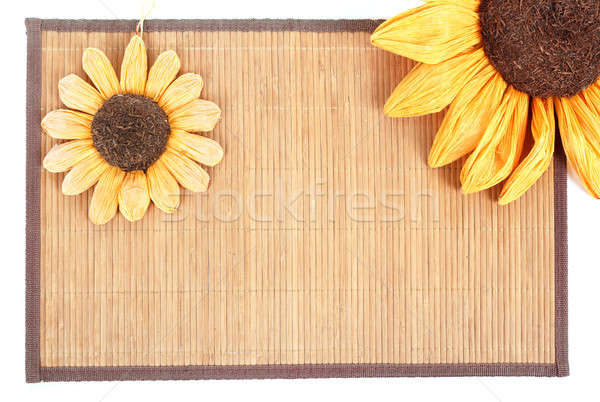 sunflower decoration on wooden table setting background Stock photo © artush
