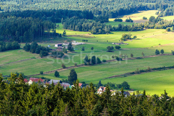 czech landscape known as Czech Canada with village Stock photo © artush