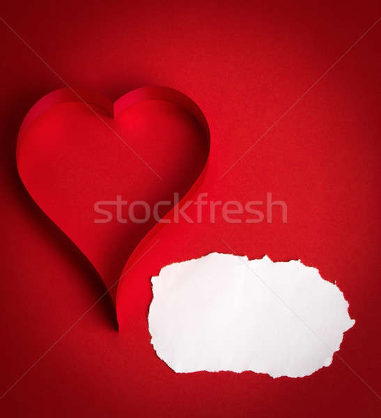 Hârtie inimă roşu ziua indragostitilor zi Imagine de stoc © artush