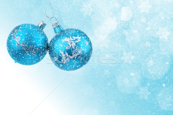 Blue christmas balls background  Stock photo © artush