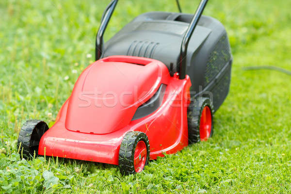 new lawnmower on green grass Stock photo © artush