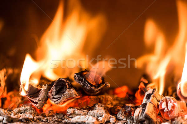 Flame in a fireplace Stock photo © artush