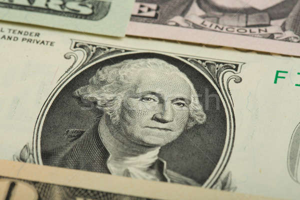 Macro of George Washington on USA dollar banknote Stock photo © artush