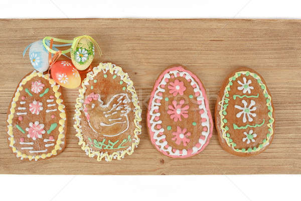 Easter ginger breads and painted egg Stock photo © artush