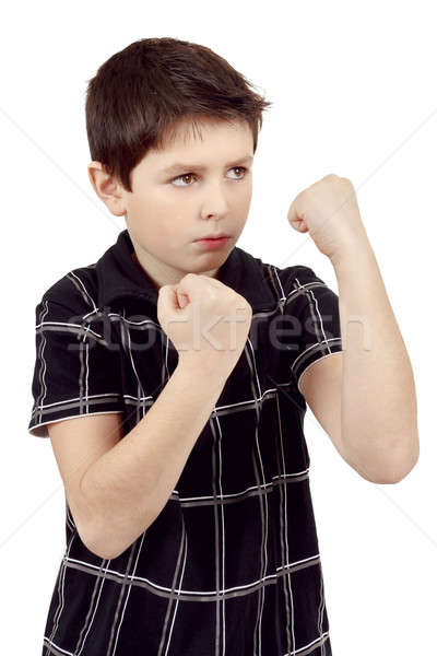 teen boy boxer trains defence Stock photo © artush