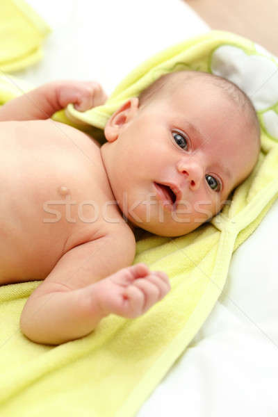 infant wrapped in a towel after bath Stock photo © artush