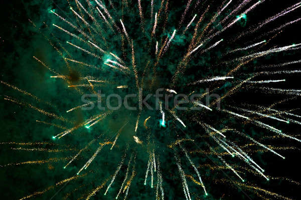 Tűzijáték éjszakai ég gyönyörű bemozdulás absztrakt tűz Stock fotó © artush