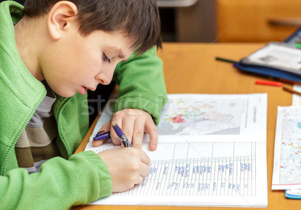 S'ennuie fatigué garçon devoirs école classeur [[stock_photo]] © artush