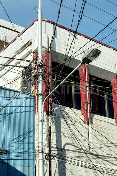 Tangle of Electrical Wires Manado, indonesia Stock photo © artush
