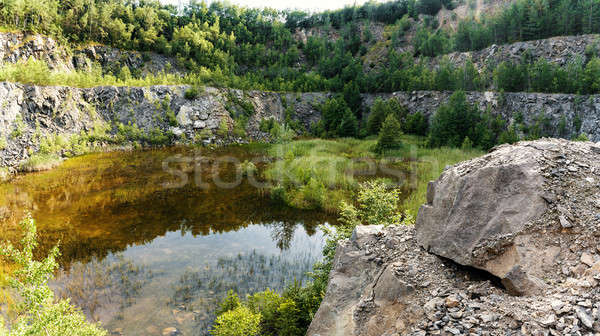Stock photo: abandoned flooded quarry, Czech republic