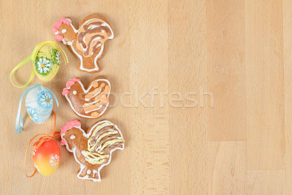 Easter ginger breads and painted egg Stock photo © artush