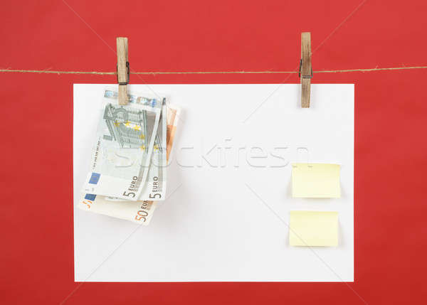 Speicher Briefbogen Euro Geld hängen Schnur Stock foto © artush