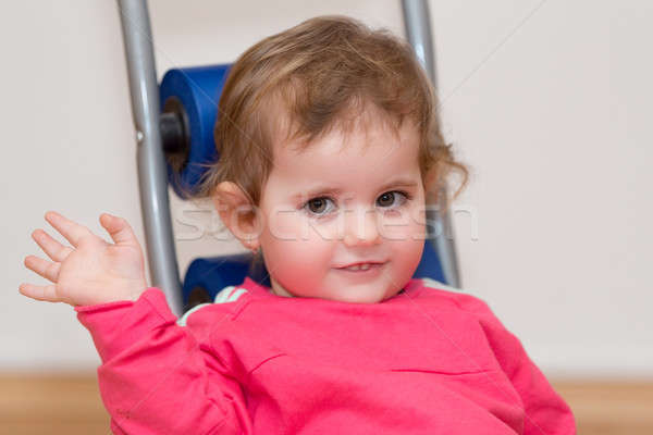 Stock fotó: Boldog · aranyos · kislány · kicsi · egyéves · lány