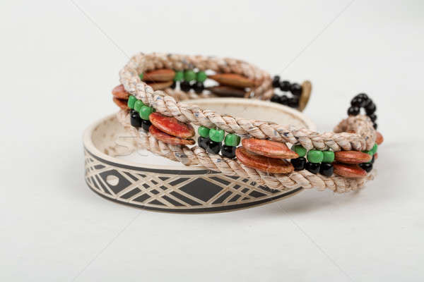 Handgemaakt armband twee origineel stam inheems Stockfoto © artush