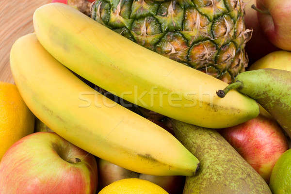 Ananás outro fruto banana maçãs pereira Foto stock © artush