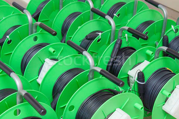 Group of cable reels for new fiber optic installation Stock photo © artush