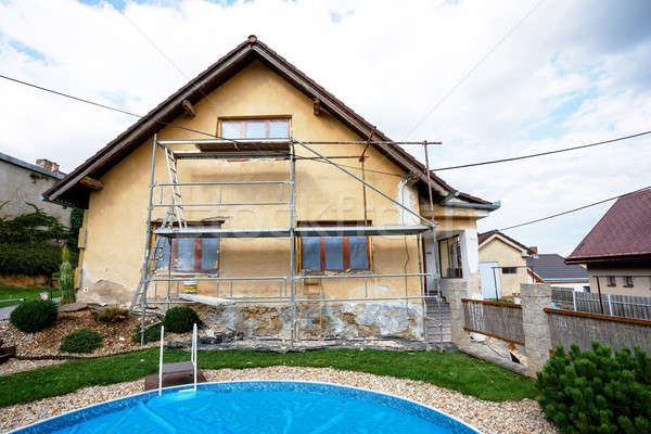 [[stock_photo]]: Construction · réparation · rural · maison · façade