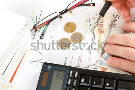 Foto stock: Impossível · palavra · possível · calculadora · gráficos · caneta