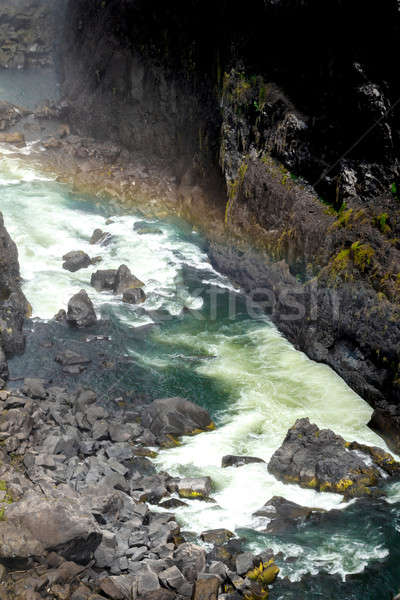 The Victoria falls, view from top to canyon Stock photo © artush