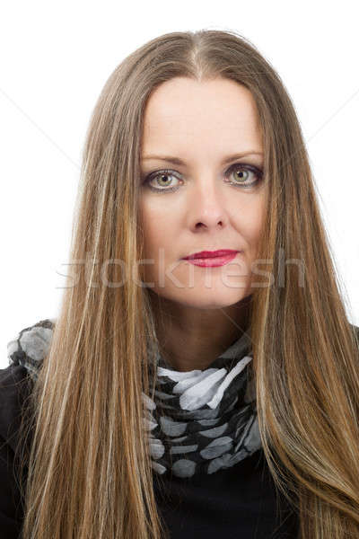 beautiful middle age woman cancer patient before shaving hair Stock photo © artush