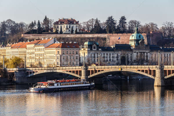 View to the Prague river Vltava Stock photo © artush