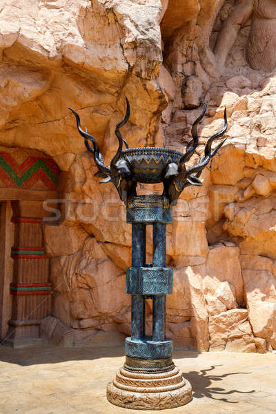 sculpture behind entry to bridge in Sun City, South Africa Stock photo © artush
