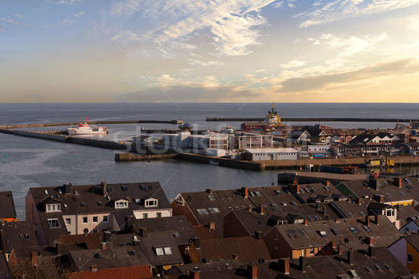 helgoland city harbor from hill Stock photo © artush