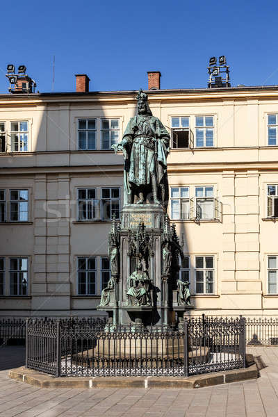 Photo of the historical statue of Karel Charles IV  Stock photo © artush