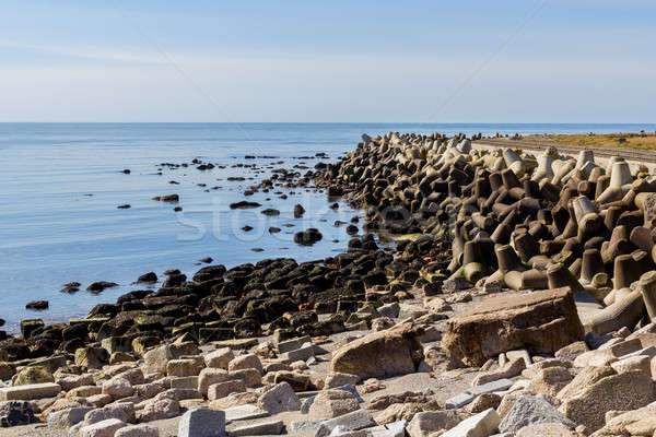 Helgoland sea breakwater, wavebreaker Stock photo © artush