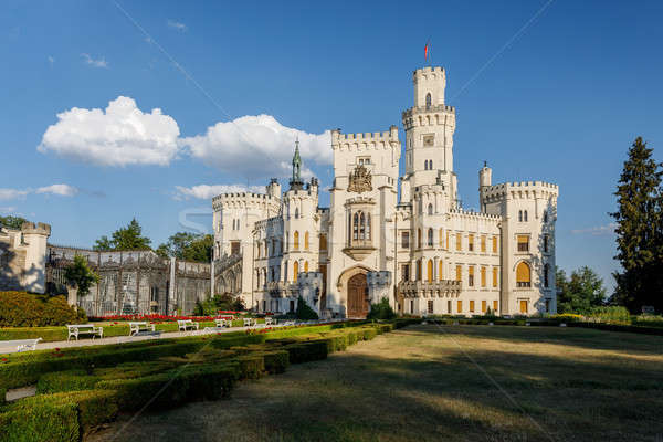 stock photo: czech republic - white castle hluboka nad vltavou