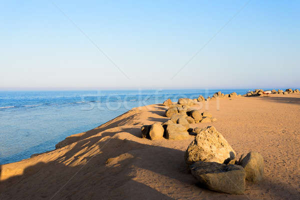[[stock_photo]]: Mer · rouge · Egypte · sable · pierres · scène · tranquille