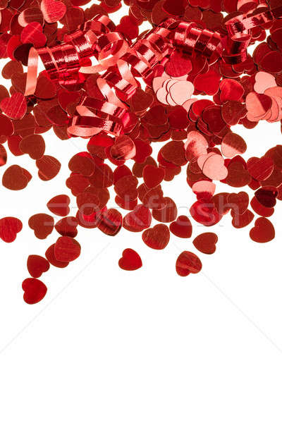 Rouge coeurs confettis blanche faible isolé Photo stock © artush