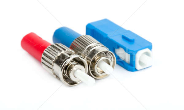Stock photo: fiber optic connectors, ST, SC and FC