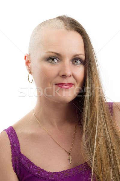 beautiful middle age woman cancer patient without hair Stock photo © artush