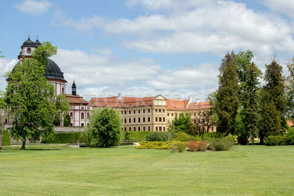 Berühmt Barock Tschechische Republik Himmel Frühling Gras Stock foto © artush