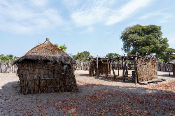 Tradycyjny Afryki w. domów ogrodzenia Zdjęcia stock © artush