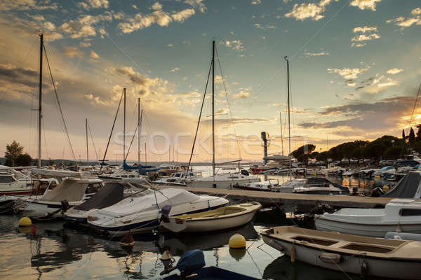 Cruise boats in Adriatic sea with sunset light Stock photo © artush