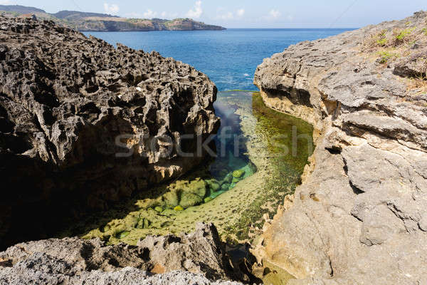 Stock fotó: Sziklaformáció · tengerpart · sziget · álom · Bali · pont