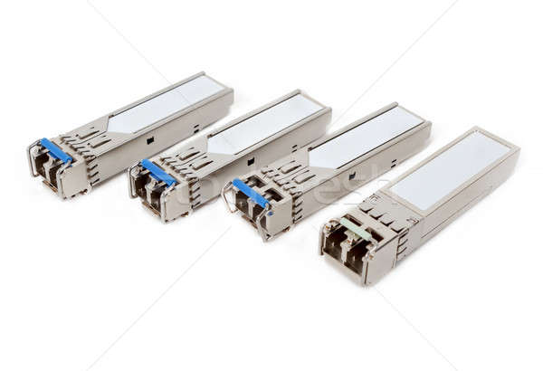 Optical gigabit sfp modules for network switch on the white background  Stock photo © artush