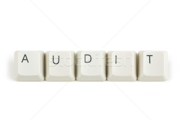 аудит клавиатура ключами белый текста изолированный Сток-фото © artush