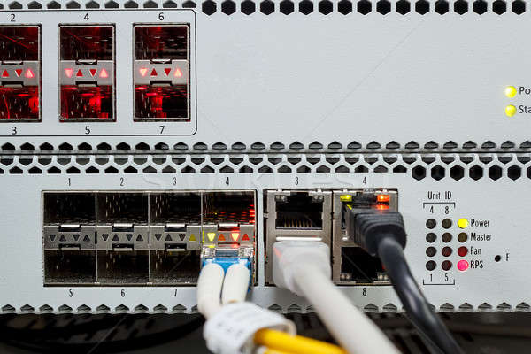 Technology center with fiber optic PON equipment Stock photo © artush