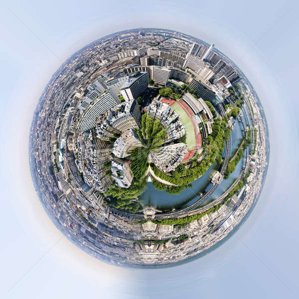 Planet of panorama of paris france Stock photo © artush