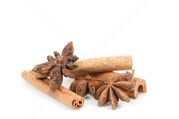 Star Anise and cinnamon isolated on white  Stock photo © artush