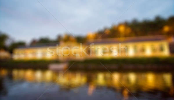 Blured lights from night Prague Stock photo © artush