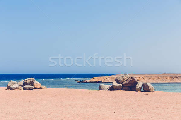 Foto d'archivio: Mar · rosso · Egitto · sabbia · pietre · scena · tranquilla