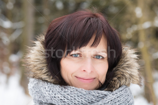 woman without makeup in winter time Stock photo © artush