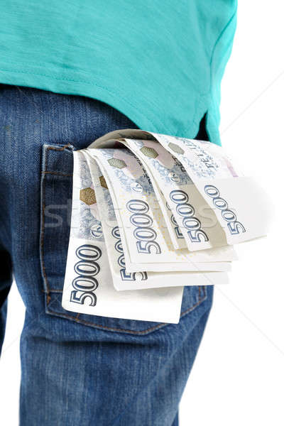 czech banknotes nominal value five thousand in pocket Stock photo © artush